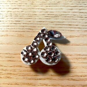 Bonpoint crystal cherries brooch pin NEW